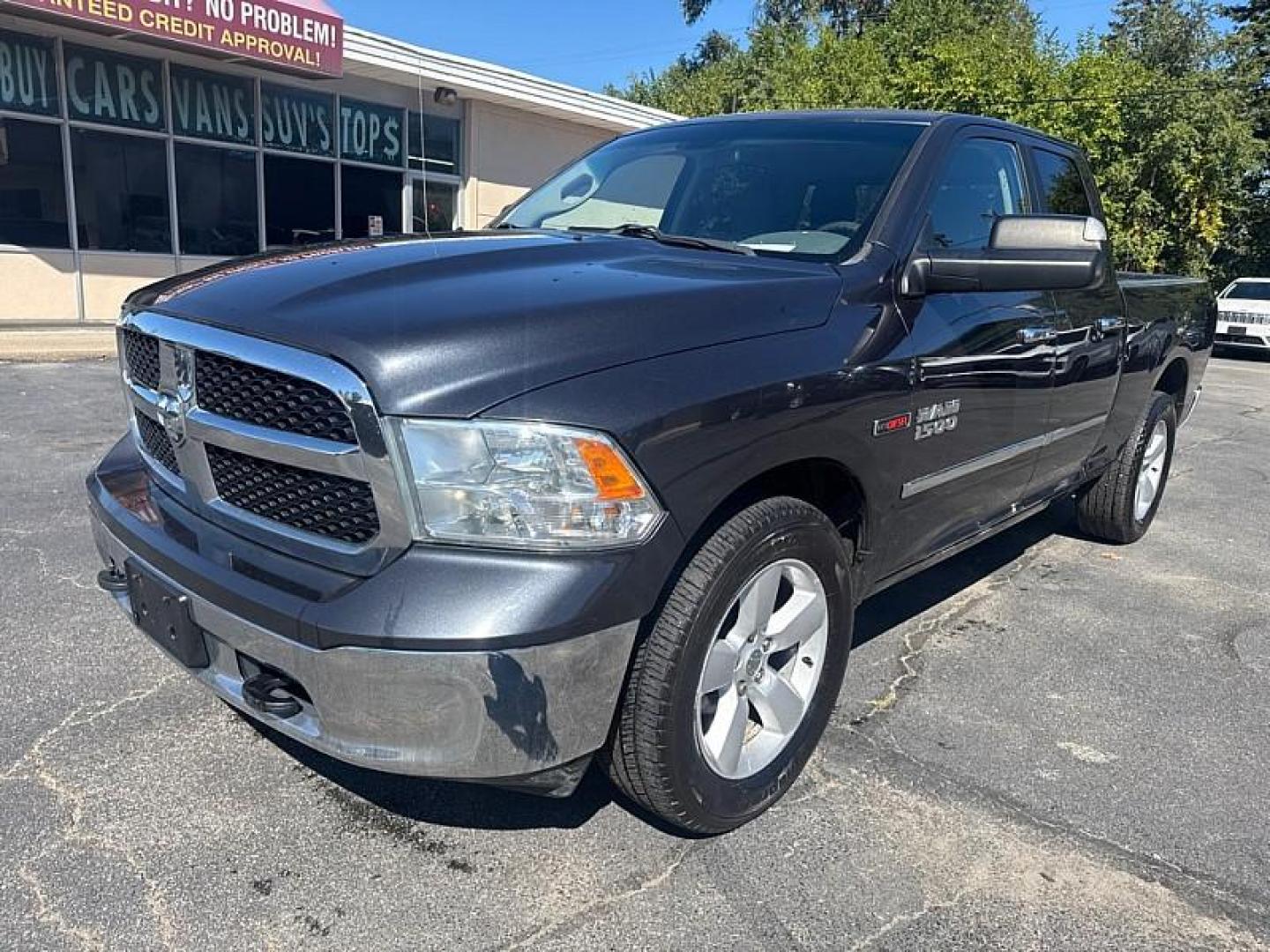 2018 GRAY RAM 1500 SLT Quad Cab 4WD (1C6RR7GM1JS) with an 3.0L V6 DOHC 24V DIESEL engine, 8A transmission, located at 3304 Woodville Road, Northwood, OH, 43619, (419) 210-8019, 41.612694, -83.480743 - Photo#0