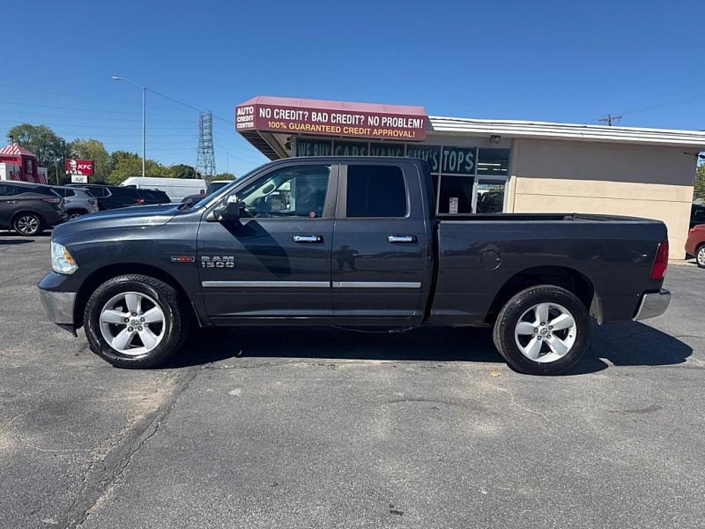 2018 GRAY RAM 1500 SLT Quad Cab 4WD (1C6RR7GM1JS) with an 3.0L V6 DOHC 24V DIESEL engine, 8A transmission, located at 3304 Woodville Road, Northwood, OH, 43619, (419) 210-8019, 41.612694, -83.480743 - Photo#1