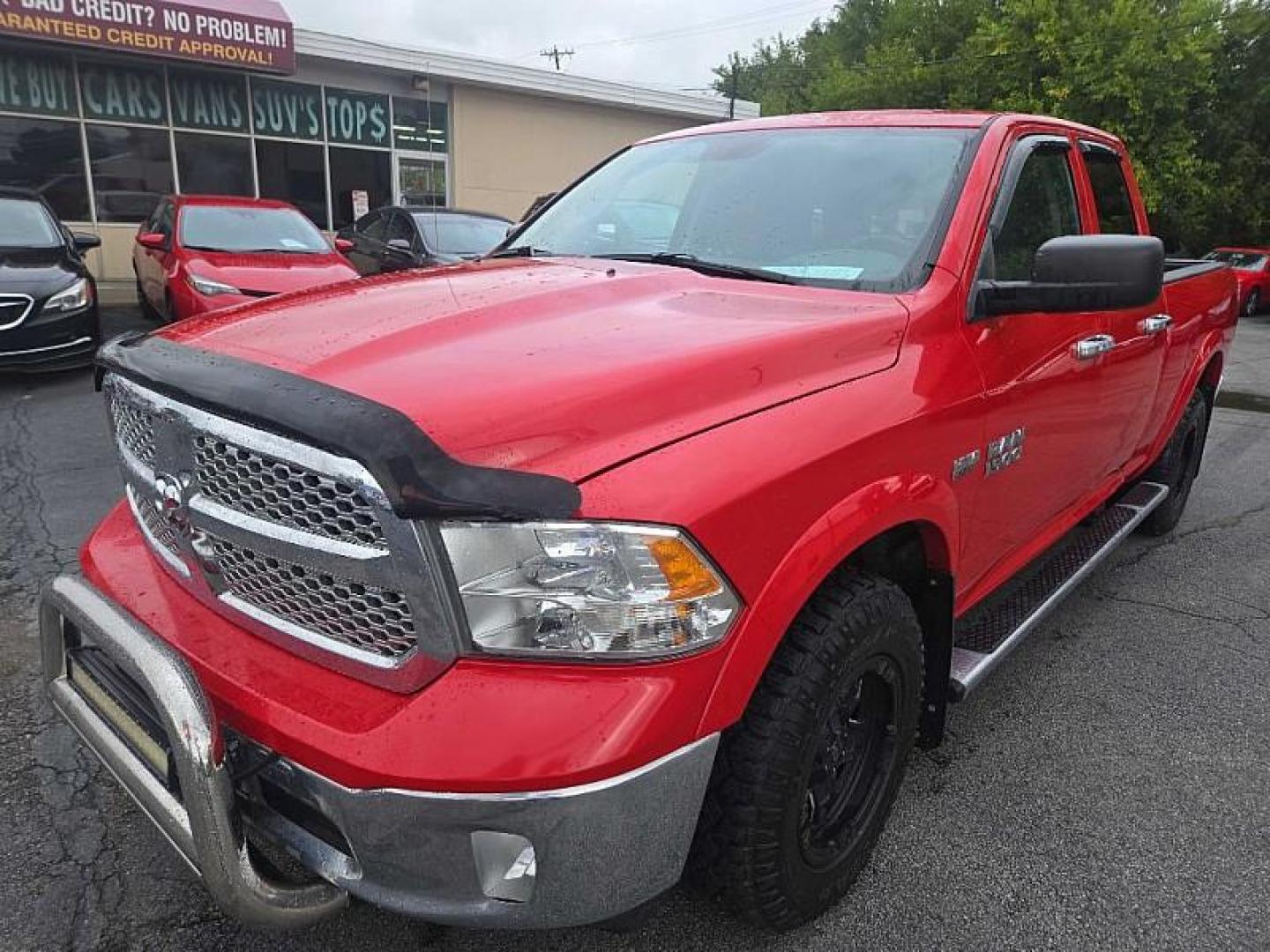 2014 RED /GRAY RAM 1500 Tradesman Quad Cab 4WD (1C6RR7FT3ES) with an 5.7L V8 OHV 16V engine, 6-Speed Automatic transmission, located at 3304 Woodville Road, Northwood, OH, 43619, (419) 210-8019, 41.612694, -83.480743 - Photo#0