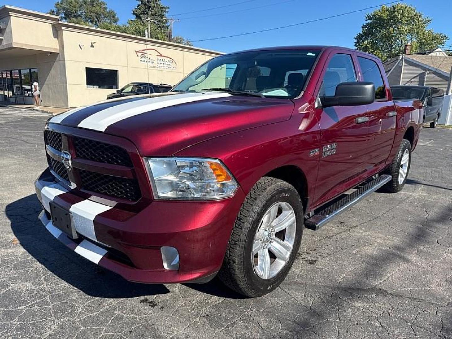2018 RED /BLACK RAM 1500 Tradesman Crew Cab SWB 4WD (1C6RR7KT7JS) with an 5.7L V8 OHV 16V engine, 8A transmission, located at 3304 Woodville Road, Northwood, OH, 43619, (419) 210-8019, 41.612694, -83.480743 - Photo#0