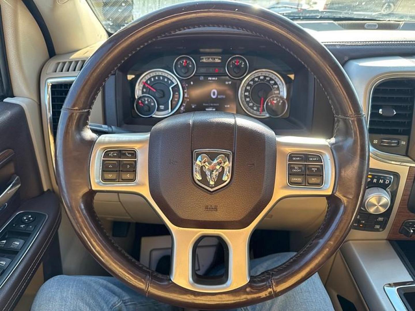 2014 WHITE /TAN/BROWN RAM 1500 Laramie Crew Cab SWB 4WD (1C6RR7NT7ES) with an 5.7L V8 OHV 16V engine, 6-Speed Automatic transmission, located at 3304 Woodville Road, Northwood, OH, 43619, (419) 210-8019, 41.612694, -83.480743 - Photo#35