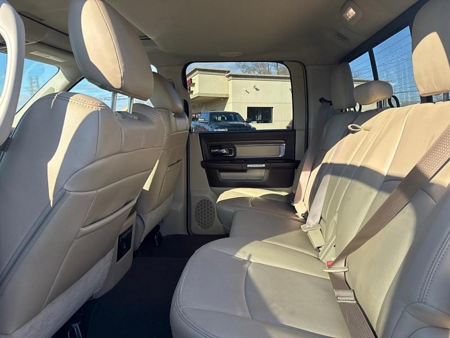 2014 WHITE /TAN/BROWN RAM 1500 Laramie Crew Cab SWB 4WD (1C6RR7NT7ES) with an 5.7L V8 OHV 16V engine, 6-Speed Automatic transmission, located at 3304 Woodville Road, Northwood, OH, 43619, (419) 210-8019, 41.612694, -83.480743 - Photo#42