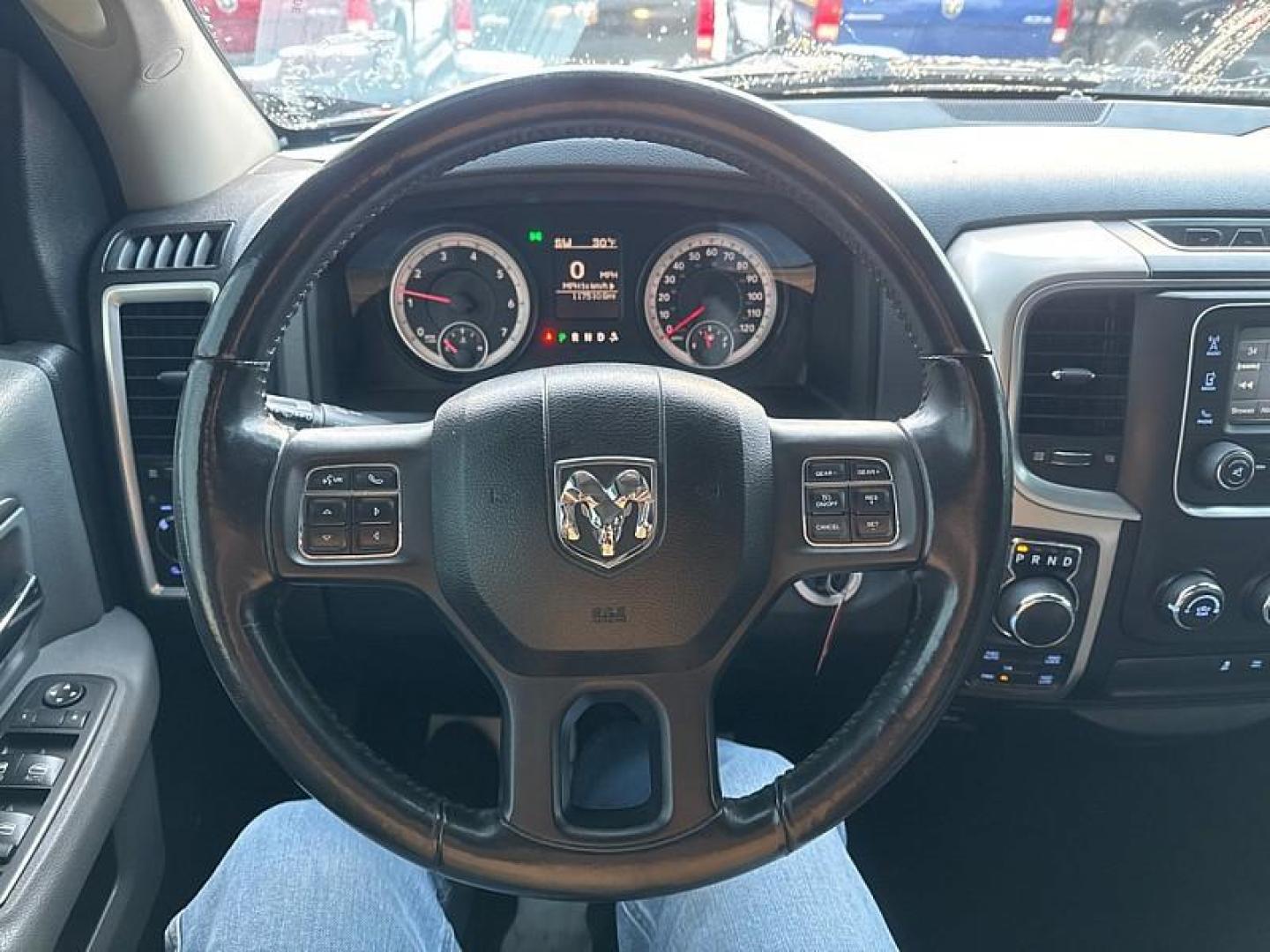 2015 GREEN /BLACK RAM 1500 SLT Crew Cab SWB 4WD (1C6RR7LT8FS) with an 5.7L V8 OHV 16V engine, 6-Speed Automatic transmission, located at 3304 Woodville Road, Northwood, OH, 43619, (419) 210-8019, 41.612694, -83.480743 - Photo#18