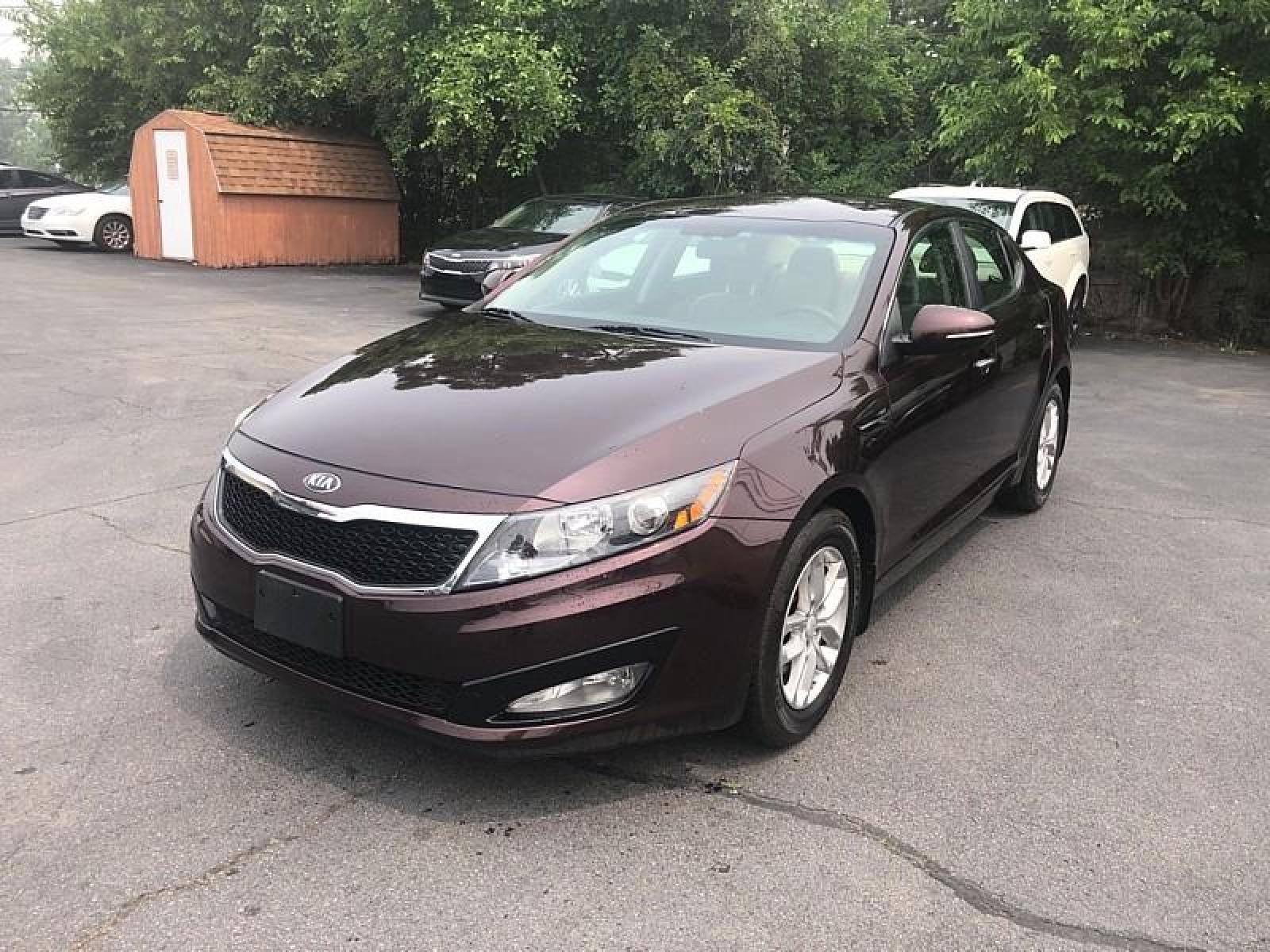 2013 BURGUNDY /TAN Kia Optima (5XXGM4A75DG) with an 4-Cyl 2.4 Liter engine, Auto 6-Spd Sportmatic transmission, located at 3304 Woodville Road, Northwood, OH, 43619, (419) 210-8019, 41.612694, -83.480743 - We are #1 Auto Loan for Good Bad or No Credit we have hundreds of vehicles to choose from stop on in or just fill out our online application to get approved for auto financing and see your credit score for free by visiting our website today. We have Low Payment Options and Terms Available to Suit - Photo #0