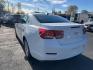2013 WHITE /GRAY Chevrolet Malibu LS (1G11B5SA1DF) with an 2.5L L4 DOHC 16V engine, 6-Speed Automatic transmission, located at 3304 Woodville Road, Northwood, OH, 43619, (419) 210-8019, 41.612694, -83.480743 - Photo#2