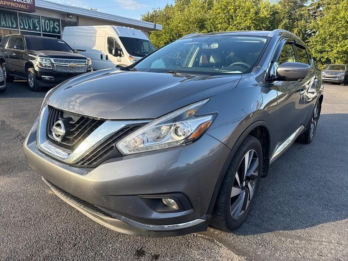 2017 GRAY /BLACK Nissan Murano Platinum AWD (5N1AZ2MH2HN) with an 3.5L V6 DOHC 24V engine, CVT transmission, located at 3304 Woodville Road, Northwood, OH, 43619, (419) 210-8019, 41.612694, -83.480743 - Your #1 Destination for Auto Loans and mdash;No Matter Your Credit!At our dealership, we believe everyone deserves the opportunity to drive their dream car and mdash;whether you have good credit, bad credit, or no credit at all. With a wide selection of hundreds of cars, trucks, and SUVs, you'll fin - Photo#0