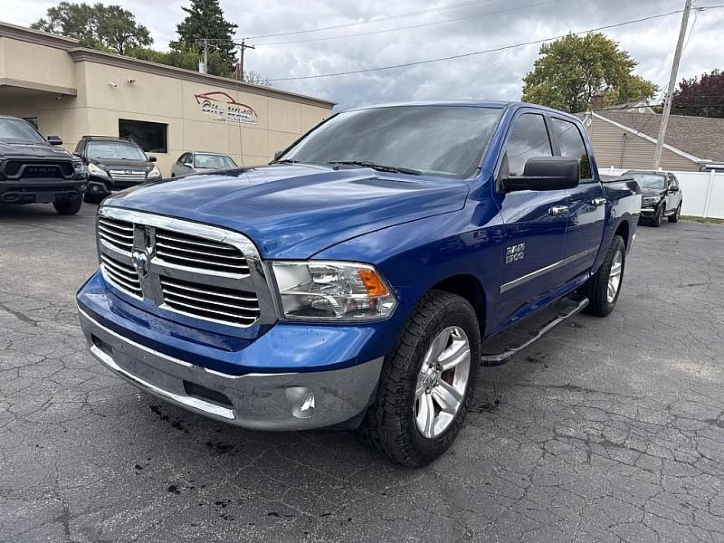 2014 BLUE /BLACK RAM 1500 SLT Crew Cab SWB 2WD (1C6RR6LG5ES) with an 3.6L V6 DOHC 24V FFV engine, 6-Speed Automatic transmission, located at 3304 Woodville Road, Northwood, OH, 43619, (419) 210-8019, 41.612694, -83.480743 - Your #1 Destination for Auto Loans and mdash;No Matter Your Credit!At our dealership, we believe everyone deserves the opportunity to drive their dream car and mdash;whether you have good credit, bad credit, or no credit at all. With a wide selection of hundreds of cars, trucks, and SUVs, you'll fin - Photo#0