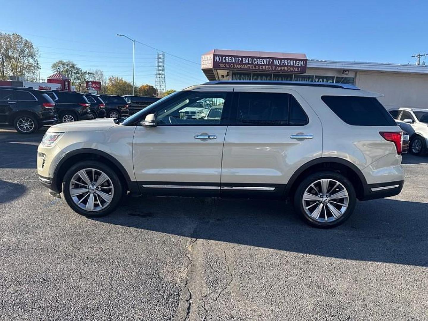2018 TAN /BLACK Ford Explorer Limited 4WD (1FM5K8FH8JG) with an 2.3L L4 DOHC 16V engine, 6A transmission, located at 3304 Woodville Road, Northwood, OH, 43619, (419) 210-8019, 41.612694, -83.480743 - Photo#1
