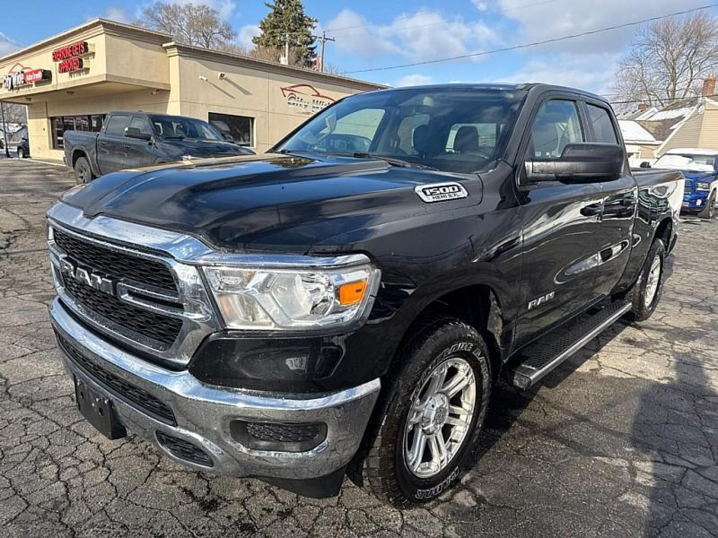 2019 BLACK /BLACK RAM 1500 Tradesman Quad Cab 4WD (1C6SRFCT3KN) with an 3.6L V6 FFV engine, 8A transmission, located at 3304 Woodville Road, Northwood, OH, 43619, (419) 210-8019, 41.612694, -83.480743 - Your #1 Destination for Auto Loans and mdash;No Matter Your Credit!At our dealership, we believe everyone deserves the opportunity to drive their dream car and mdash;whether you have good credit, bad credit, or no credit at all. With a wide selection of hundreds of cars, trucks, and SUVs, you'll fin - Photo#0