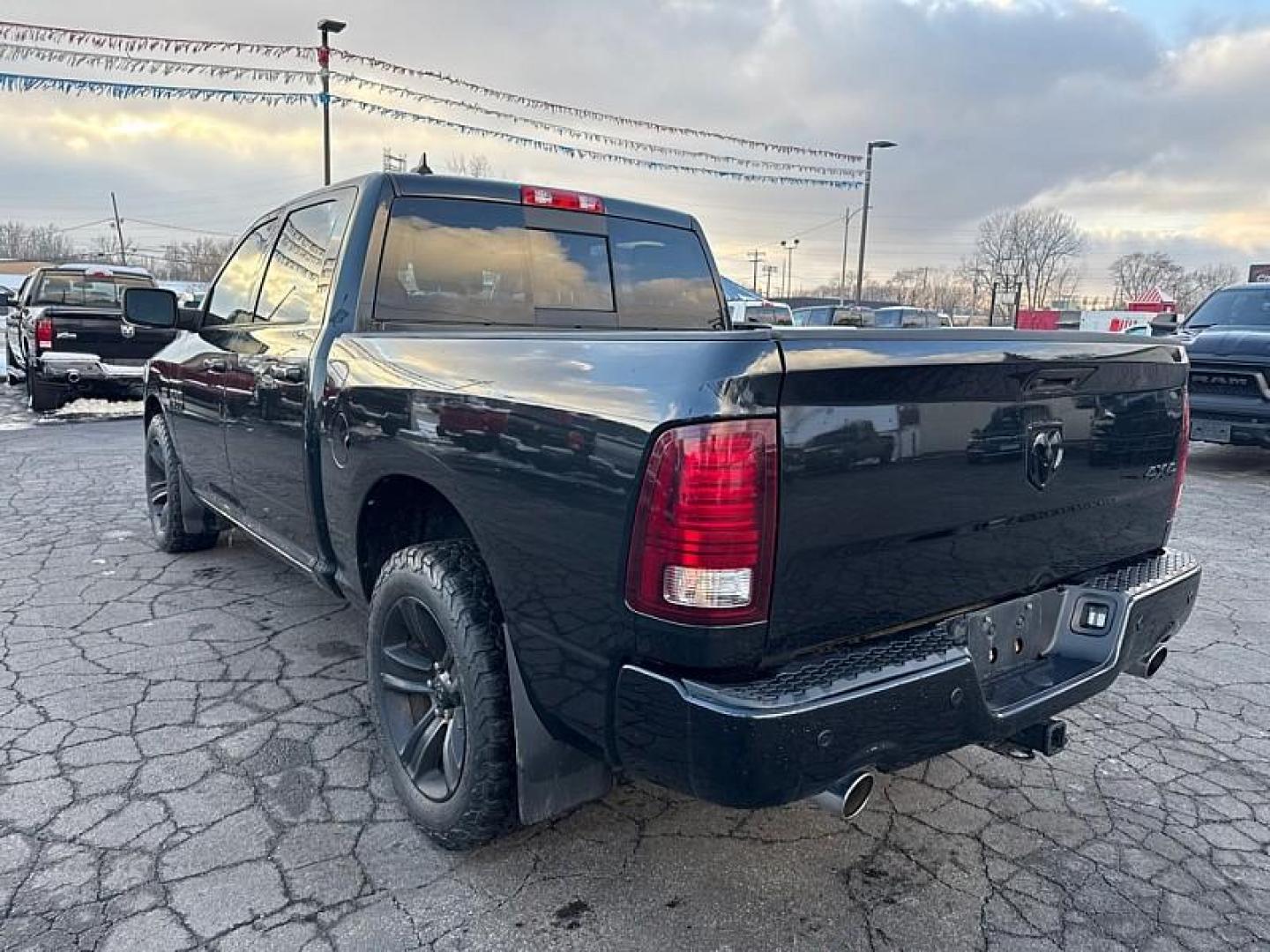 2018 BLACK /BLACK RAM 1500 Sport Crew Cab SWB 4WD (1C6RR7MT5JS) with an 5.7L V8 OHV 16V engine, 8A transmission, located at 3304 Woodville Road, Northwood, OH, 43619, (419) 210-8019, 41.612694, -83.480743 - Photo#2