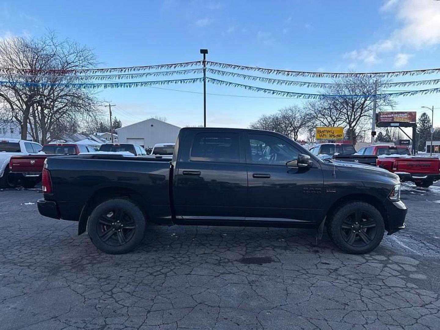 2018 BLACK /BLACK RAM 1500 Sport Crew Cab SWB 4WD (1C6RR7MT5JS) with an 5.7L V8 OHV 16V engine, 8A transmission, located at 3304 Woodville Road, Northwood, OH, 43619, (419) 210-8019, 41.612694, -83.480743 - Photo#5