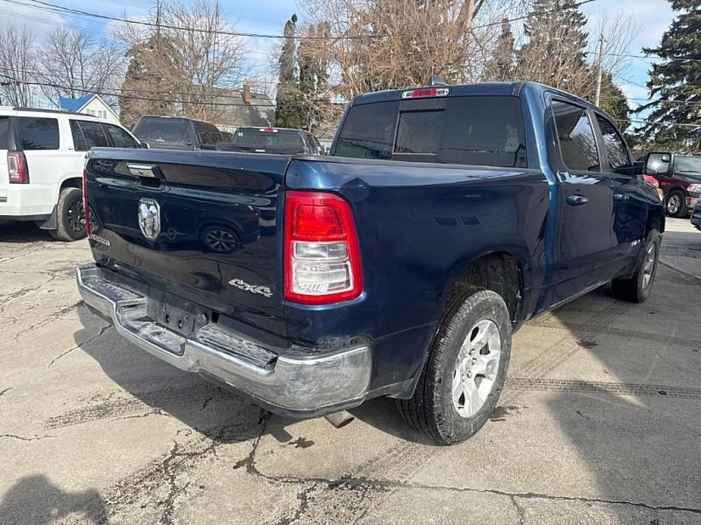 2019 BLUE /BLACK RAM 1500 Big Horn Crew Cab SWB 4WD (1C6RRFFG7KN) with an 3.6L V6 DOHC 24V engine, 8A transmission, located at 3304 Woodville Road, Northwood, OH, 43619, (419) 210-8019, 41.612694, -83.480743 - Your #1 Destination for Auto Loans and mdash;No Matter Your Credit!At our dealership, we believe everyone deserves the opportunity to drive their dream car and mdash;whether you have good credit, bad credit, or no credit at all. With a wide selection of hundreds of cars, trucks, and SUVs, you'll fin - Photo#4
