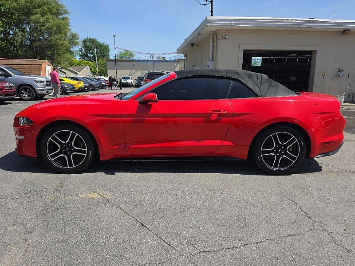2019 RED /BLACK Ford Mustang EcoBoost Premium Convertible (1FATP8UH8K5) with an 2.3L L4 DOHC 16V engine, Automatic 10-Spd w/SelectShift transmission, located at 3304 Woodville Road, Northwood, OH, 43619, (419) 210-8019, 41.612694, -83.480743 - Your #1 Destination for Auto Loans and mdash;No Matter Your Credit!At our dealership, we believe everyone deserves the opportunity to drive their dream car and mdash;whether you have good credit, bad credit, or no credit at all. With a wide selection of hundreds of cars, trucks, and SUVs, you'll fin - Photo#1