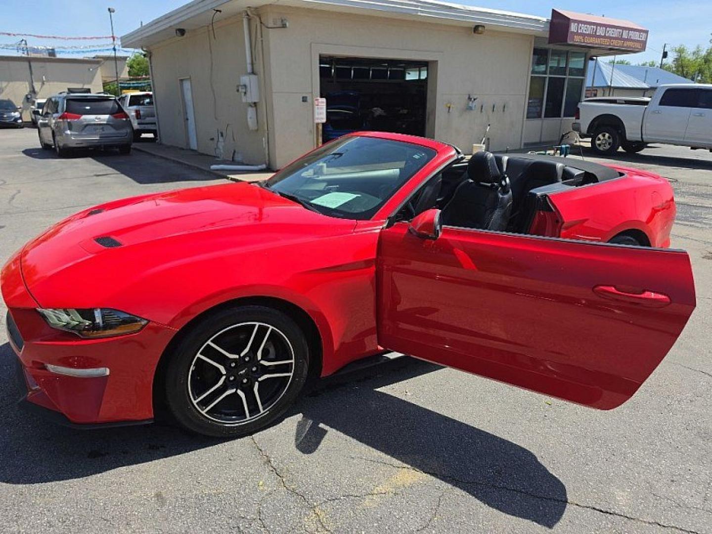 2019 RED /BLACK Ford Mustang EcoBoost Premium Convertible (1FATP8UH8K5) with an 2.3L L4 DOHC 16V engine, Automatic 10-Spd w/SelectShift transmission, located at 3304 Woodville Road, Northwood, OH, 43619, (419) 210-8019, 41.612694, -83.480743 - Your #1 Destination for Auto Loans and mdash;No Matter Your Credit!At our dealership, we believe everyone deserves the opportunity to drive their dream car and mdash;whether you have good credit, bad credit, or no credit at all. With a wide selection of hundreds of cars, trucks, and SUVs, you'll fin - Photo#14