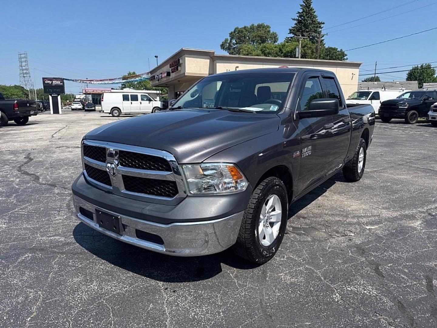 2015 GRAY /BLACK / GREY RAM 1500 Tradesman Quad Cab 2WD (1C6RR6FT0FS) with an 5.7L V8 OHV 16V engine, 6-Speed Automatic transmission, located at 3304 Woodville Road, Northwood, OH, 43619, (419) 210-8019, 41.612694, -83.480743- Photo#0