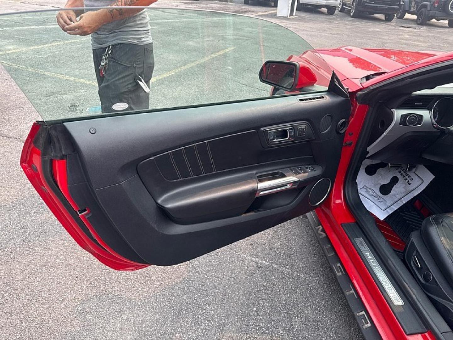 2015 RED /BLACK Ford Mustang EcoBoost Premium Convertible (1FATP8UH2F5) with an 2.3L L4 DOHC 16V engine, Auto 6-Spd SelectShift transmission, located at 3304 Woodville Road, Northwood, OH, 43619, (419) 210-8019, 41.612694, -83.480743 - Your #1 Destination for Auto Loans and mdash;No Matter Your Credit!At our dealership, we believe everyone deserves the opportunity to drive their dream car and mdash;whether you have good credit, bad credit, or no credit at all. With a wide selection of hundreds of cars, trucks, and SUVs, you'll fin- Photo#8