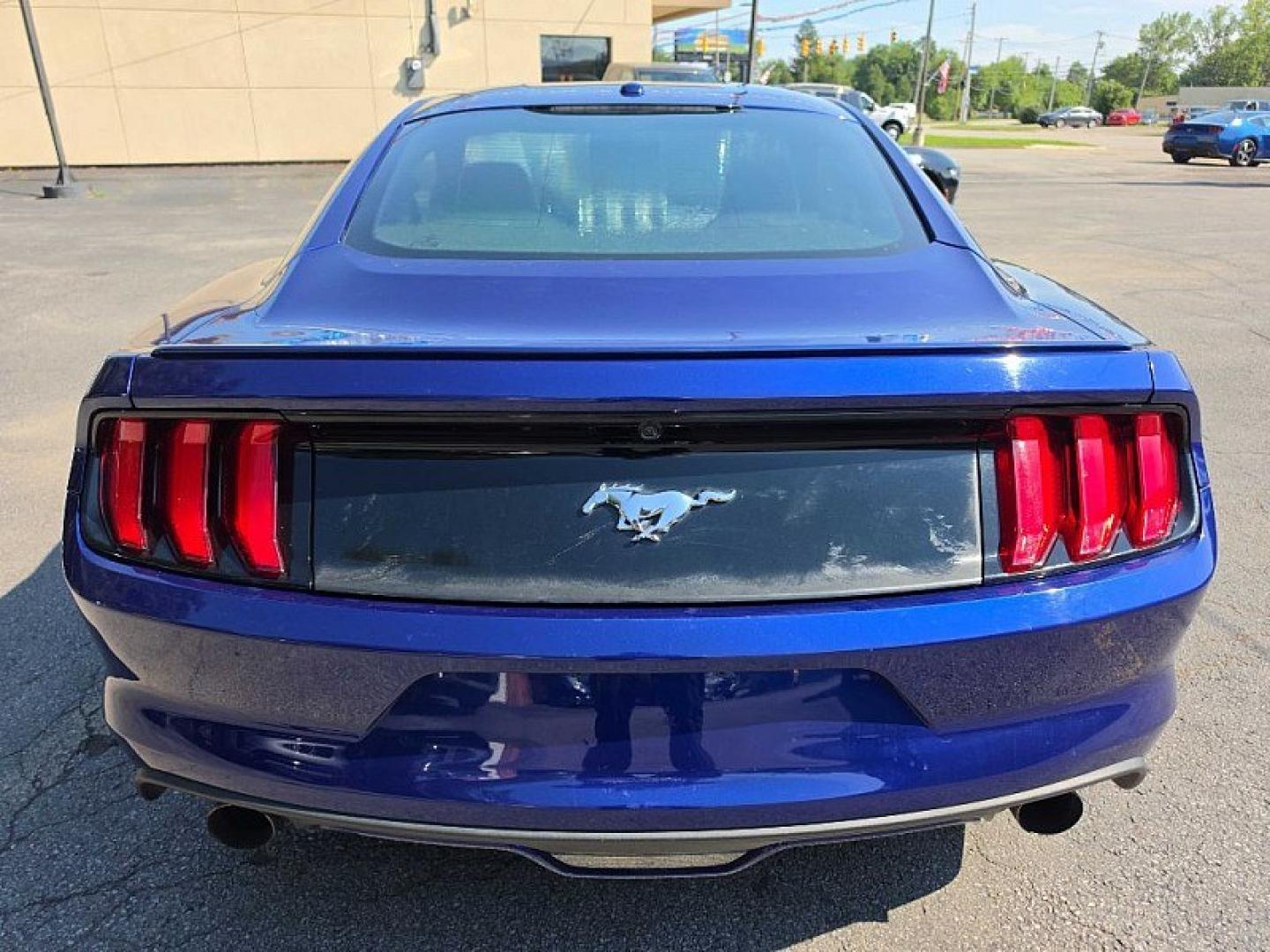 2015 BLUE /BLACK Ford Mustang EcoBoost Coupe (1FA6P8TH0F5) with an 2.3L L4 DOHC 16V engine, Auto 6-Spd SelectShift transmission, located at 3304 Woodville Road, Northwood, OH, 43619, (419) 210-8019, 41.612694, -83.480743- Photo#3