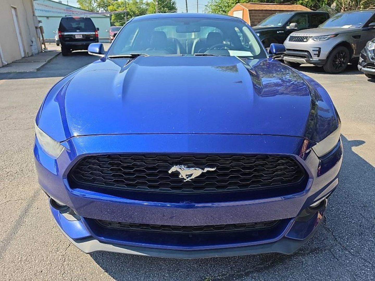2015 BLUE /BLACK Ford Mustang EcoBoost Coupe (1FA6P8TH0F5) with an 2.3L L4 DOHC 16V engine, Auto 6-Spd SelectShift transmission, located at 3304 Woodville Road, Northwood, OH, 43619, (419) 210-8019, 41.612694, -83.480743- Photo#7