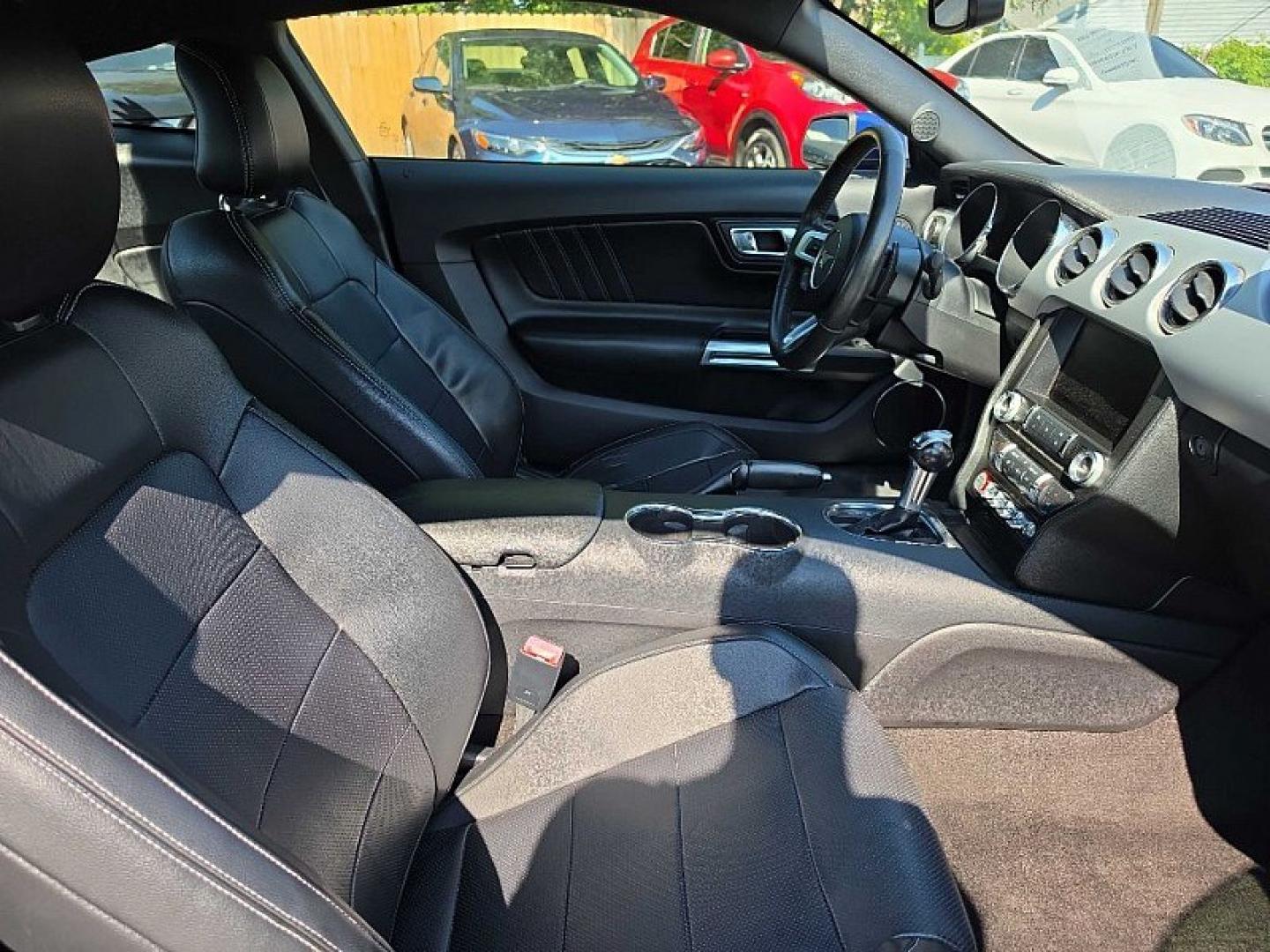 2015 BLUE /BLACK Ford Mustang EcoBoost Coupe (1FA6P8TH0F5) with an 2.3L L4 DOHC 16V engine, Auto 6-Spd SelectShift transmission, located at 3304 Woodville Road, Northwood, OH, 43619, (419) 210-8019, 41.612694, -83.480743- Photo#13