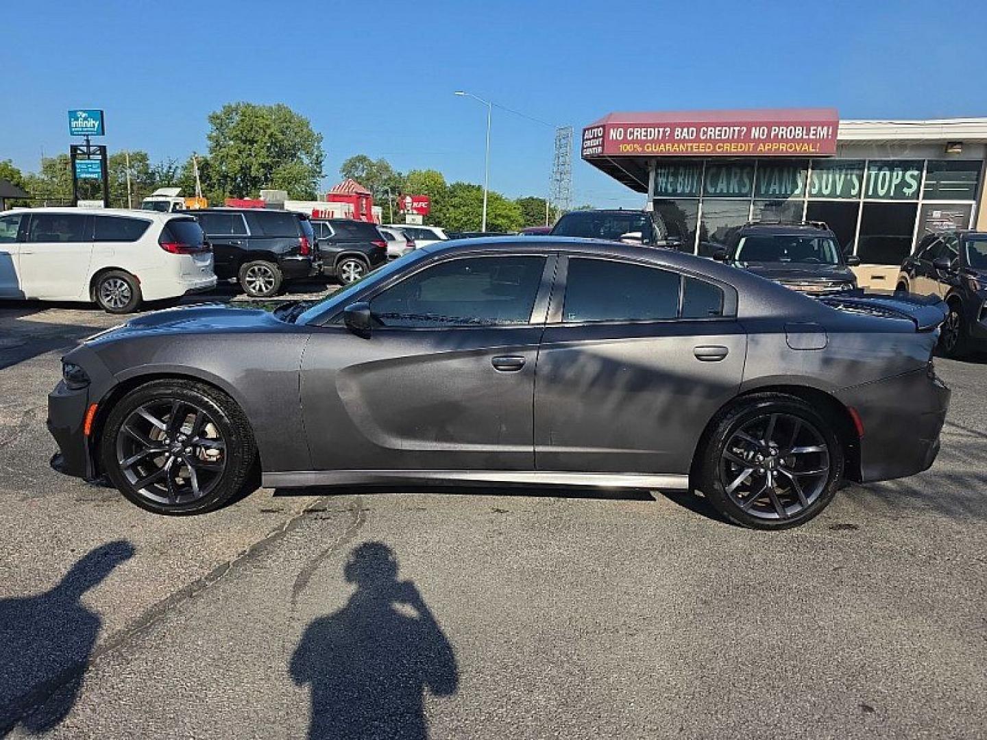 2021 GRAY /BLACK Dodge Charger R/T (2C3CDXCT9MH) with an 5.7L V8 OHV 16V engine, 8A transmission, located at 3304 Woodville Road, Northwood, OH, 43619, (419) 210-8019, 41.612694, -83.480743 - Your #1 Destination for Auto Loans and mdash;No Matter Your Credit!At our dealership, we believe everyone deserves the opportunity to drive their dream car and mdash;whether you have good credit, bad credit, or no credit at all. With a wide selection of hundreds of cars, trucks, and SUVs, you'll fin- Photo#1