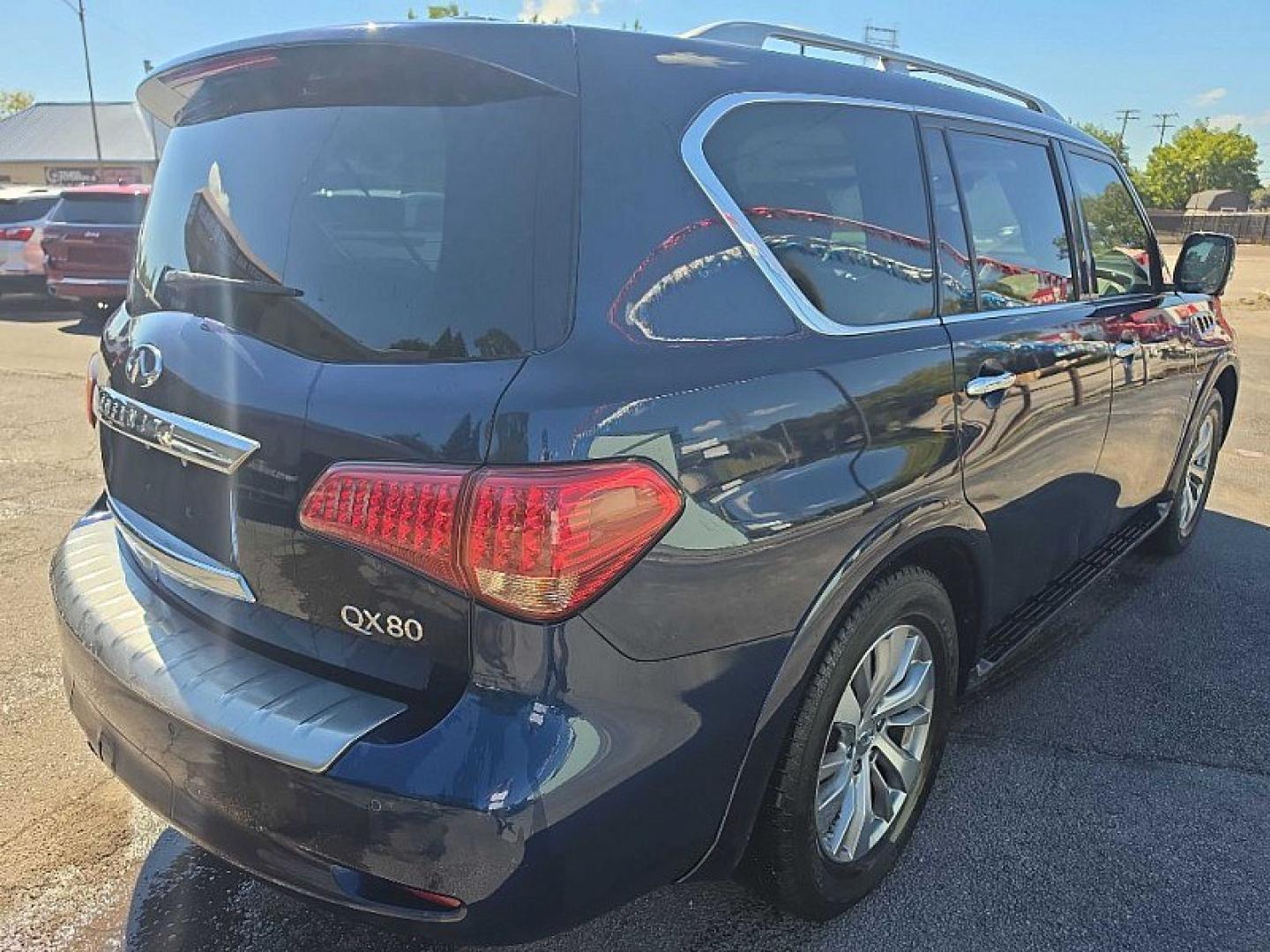 2017 BLUE /TAN Infiniti QX80 Limited 4WD (JN8AZ2NC8H9) with an 5.6L V8 DOHC 32V engine, 7A transmission, located at 3304 Woodville Road, Northwood, OH, 43619, (419) 210-8019, 41.612694, -83.480743 - Your #1 Destination for Auto Loans and mdash;No Matter Your Credit!At our dealership, we believe everyone deserves the opportunity to drive their dream car and mdash;whether you have good credit, bad credit, or no credit at all. With a wide selection of hundreds of cars, trucks, and SUVs, you'll fin- Photo#1