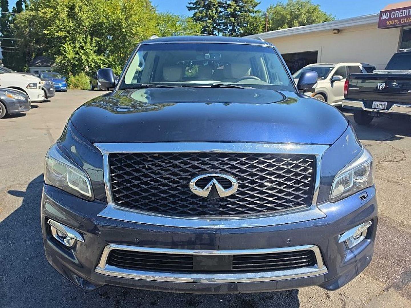 2017 BLUE /TAN Infiniti QX80 Limited 4WD (JN8AZ2NC8H9) with an 5.6L V8 DOHC 32V engine, 7A transmission, located at 3304 Woodville Road, Northwood, OH, 43619, (419) 210-8019, 41.612694, -83.480743 - Your #1 Destination for Auto Loans and mdash;No Matter Your Credit!At our dealership, we believe everyone deserves the opportunity to drive their dream car and mdash;whether you have good credit, bad credit, or no credit at all. With a wide selection of hundreds of cars, trucks, and SUVs, you'll fin- Photo#7