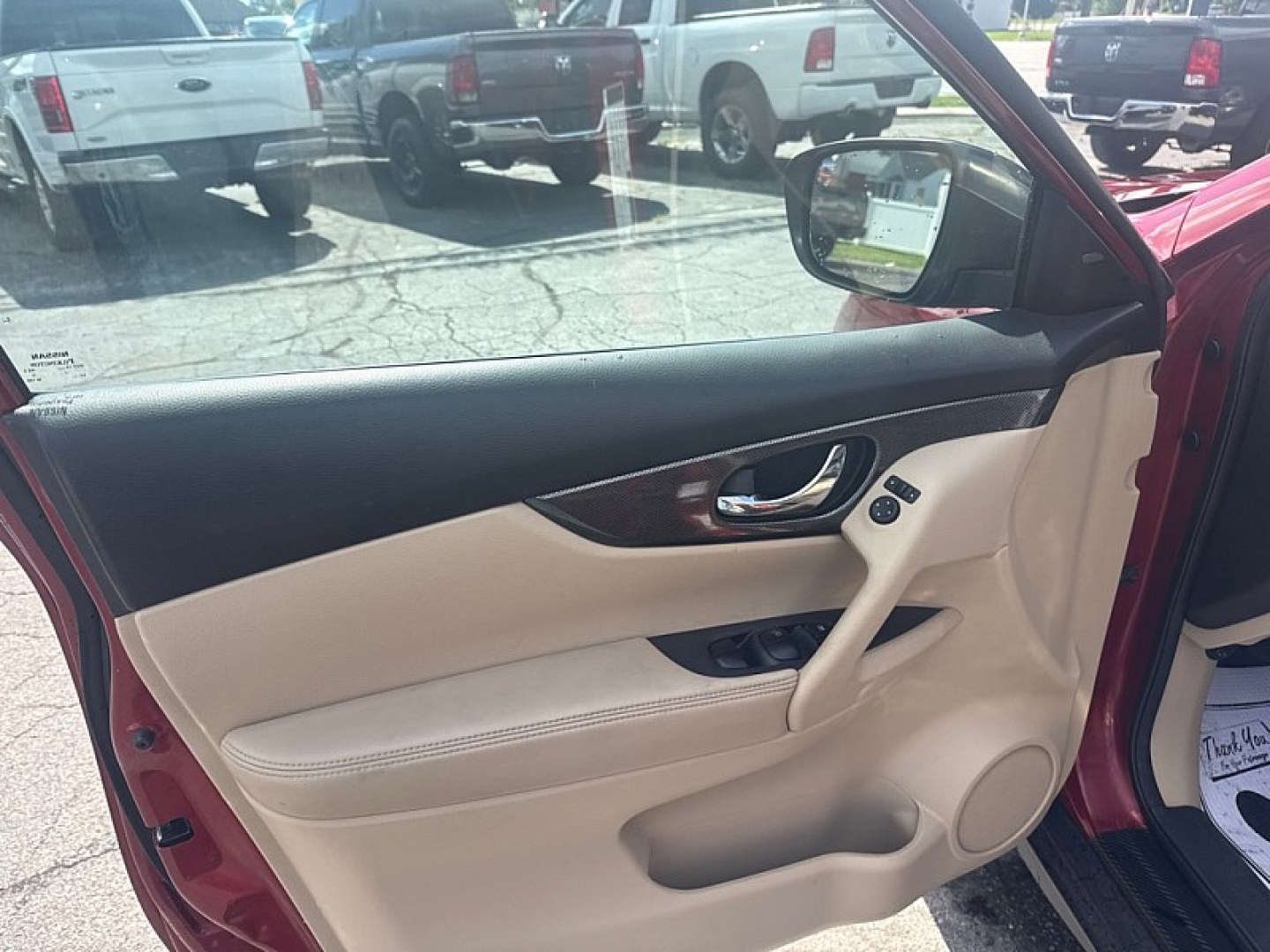 2016 RED /BLACK Nissan Rogue S AWD (5N1AT2MV7GC) with an 2.5L L4 DOHC 16V engine, CVT transmission, located at 3304 Woodville Road, Northwood, OH, 43619, (419) 210-8019, 41.612694, -83.480743- Photo#8